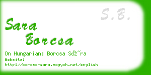 sara borcsa business card